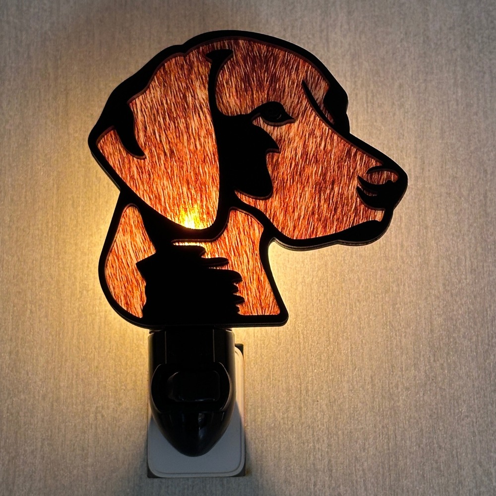 Vizsla‎ Dog Silhouette Nightlight Handmade Plug In Wall Lamp